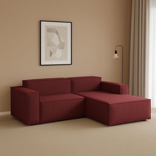 Divano con braccioli rosso 240x170x70h cm - Ameli
