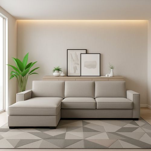 Divano con braccioli tortora 260x95x90h cm - Sodalite