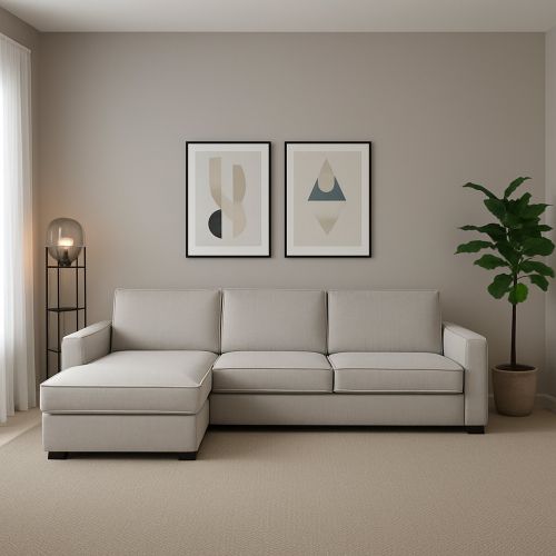 Divano con contenitore grigio 260x95x90h cm - Sodalite