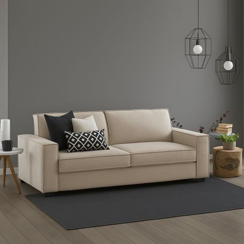 Divano con portacuscini beige 180x95x90h cm - Ayramah