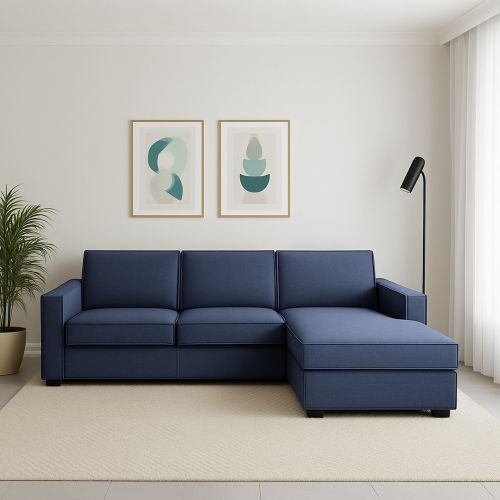 Divano contenitore blu 260x95x90h cm - Assobasso