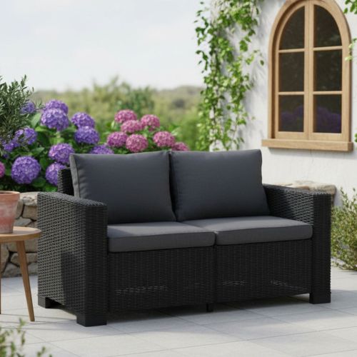 Divano da esterno Roberval, 141x68 h72 cm, Antracite