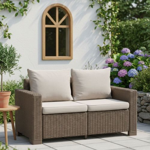Divano da esterno Roberval, 141x68 h72 cm, Tortora