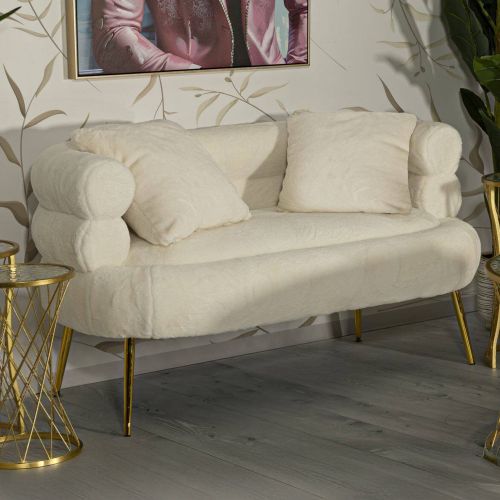 Divano design bianco e oro 133x68x69h cm - Casier