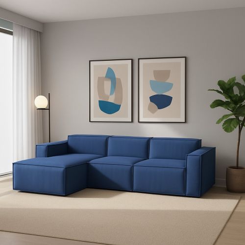 Divano design blu 300x170x70h cm - Alganibra
