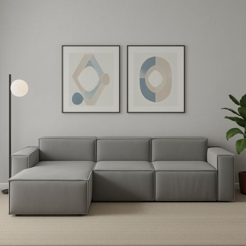 Divano design grigio 300x170x70h cm - Alganibra