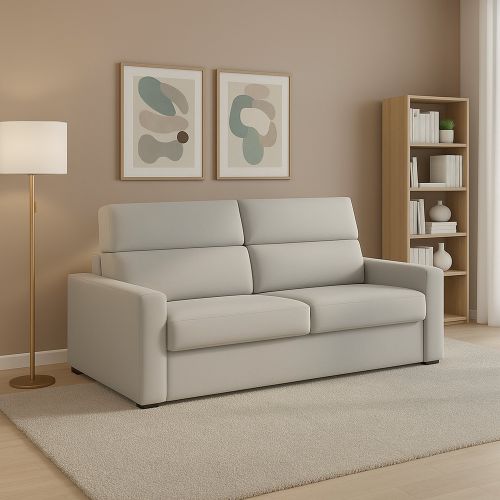 Divano design grigio chiaro 200x95x100h cm - Letino