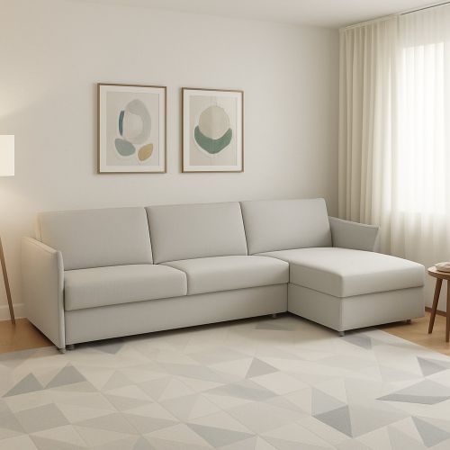 Divano design grigio chiaro 260x160x90h cm - Posina