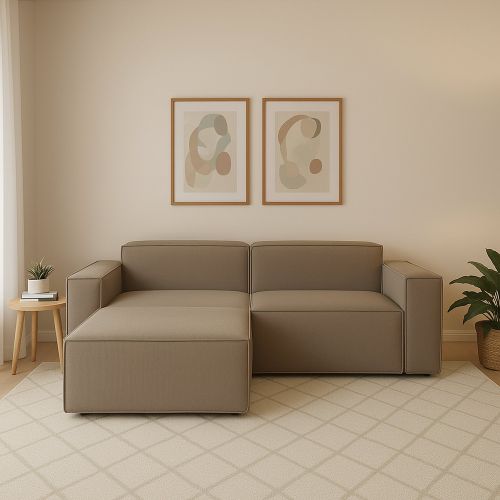 Divano design tortora 240x170x70h cm - Assurte