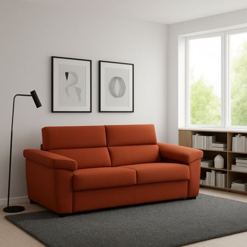 Divano elegante arancione 185x95x100h cm - Pisogne
