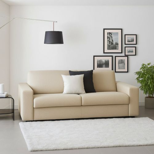 Divano elegante beige 200x95x90h cm - Azier