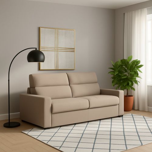 Divano elegante tortora 200x95x100h cm - Letino
