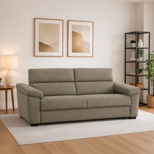 Divano elegante tortora 205x95x100h cm - Gorreto