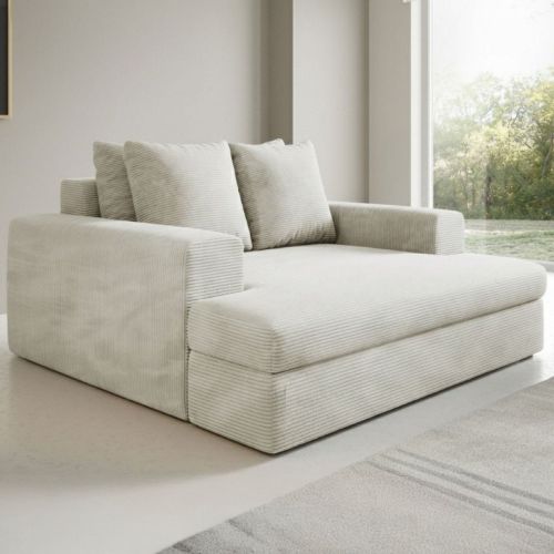 Divano Fisso 2 Posti Bianco Crema Cuscini Sfoderabili Braccioli 162x167x86h cm, Posti a Sedere 2 - Comazzo