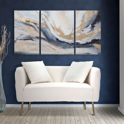 Divano Fisso 2 Posti Bianco oro Effetto Velluto Cuscini Inclusi 127x74x71h cm, Braccioli - Dingle