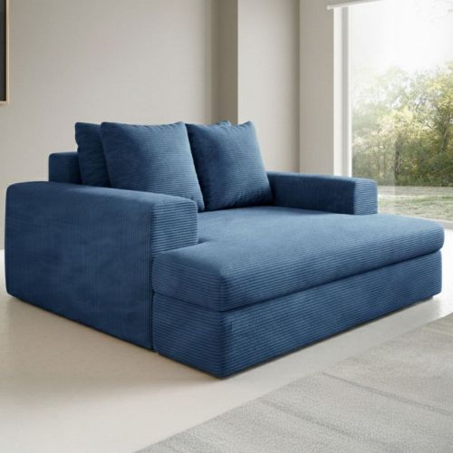 Divano Fisso 2 Posti blu Cuscini Sfoderabili Braccioli 162x167x86h cm, Posti a Sedere 2 - Comazzo