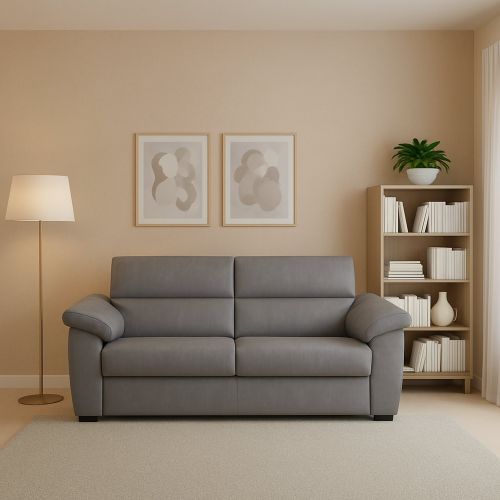 Divano fisso 2 posti Gorreto, 205x95 h100 cm, Grigio