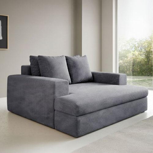 Divano Fisso 2 Posti Grigio Chiaro Cuscini Sfoderabili Braccioli 162x167x86h cm, Posti a Sedere 2 - Comazzo