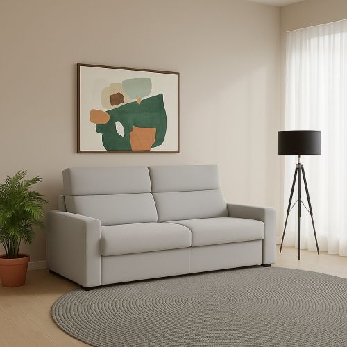 Divano Fisso 2 Posti Grigio Chiaro Sfoderabile Idrorepellente 180x95x100h cm, Lavabile Made in Italy - Vialfre