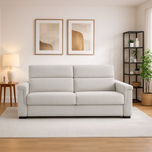 Divano fisso 2 posti Lapio, 185x95 h100 cm, Grigio chiaro