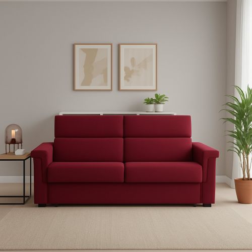 Divano fisso 2 posti Lapio, 185x95 h100 cm, Rosso