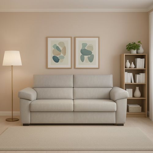 Divano fisso 2 posti Pisogne, 185x95 h100 cm, Beige