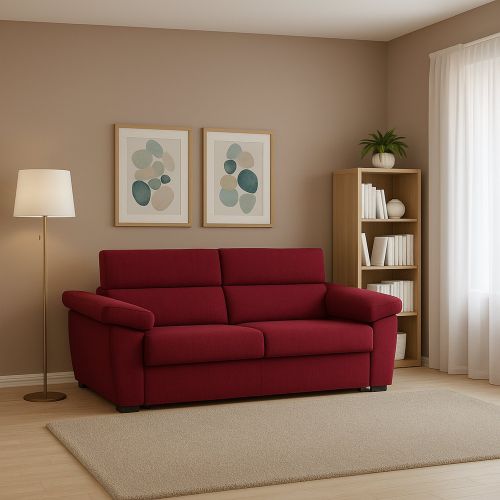 Divano fisso 2 posti Pisogne, 185x95 h100 cm, Rosso