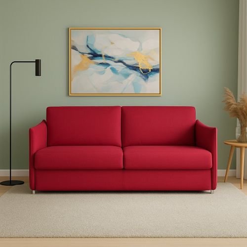 Divano fisso 2 posti Varedo, 180x95 h90 cm, Rosso