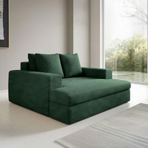 Divano Fisso 2 Posti Verde Cuscini Sfoderabili Braccioli 162x167x86h cm, Posti a Sedere 2 - Comazzo