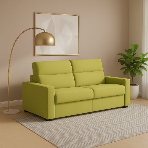 Divano Fisso 2 Posti Verde Sfoderabile Idrorepellente 180x95x100h cm, Lavabile Made in Italy - Vialfre