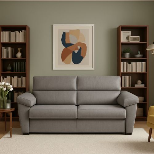 Divano fisso 3 posti Giffone, 225x95 h100 cm, Grigio