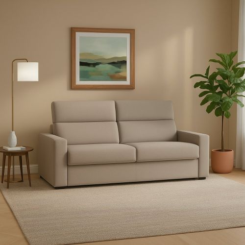 Divano fisso 3 posti Ozegna, 220x95 h100 cm, Tortora