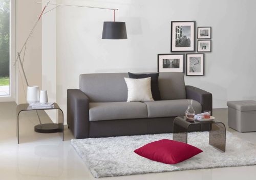 Divano fisso Rosanna, Divano a 2 posti Large, 100% Made in Italy, Sofà Soggiorno in tessuto imbottito, con Braccioli standard, Cm 200x95h90, Grigio e Antracite