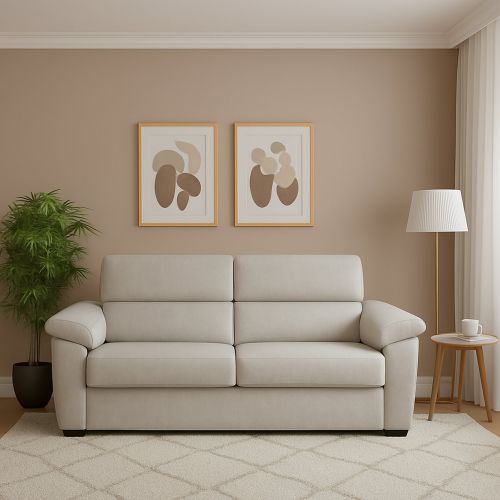 Divano idrorepellente beige 225x95x100h cm - Giffone