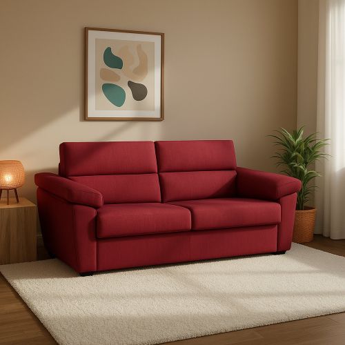Divano letto 2 piazze rosso 185x95cm - Salorno