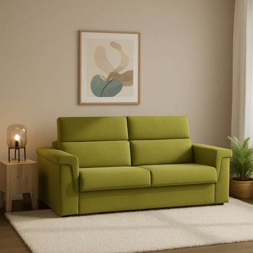 Divano letto 2 piazze verde 205x95cm - Biscossi