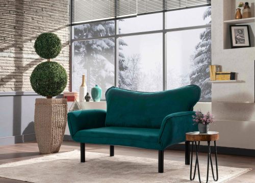 Divano letto 2 posti Aquilonis, Sofà trasformabile, Divanetto per ospiti, Poltrona letto contenitore, 140x65 h70 cm, Azzurro