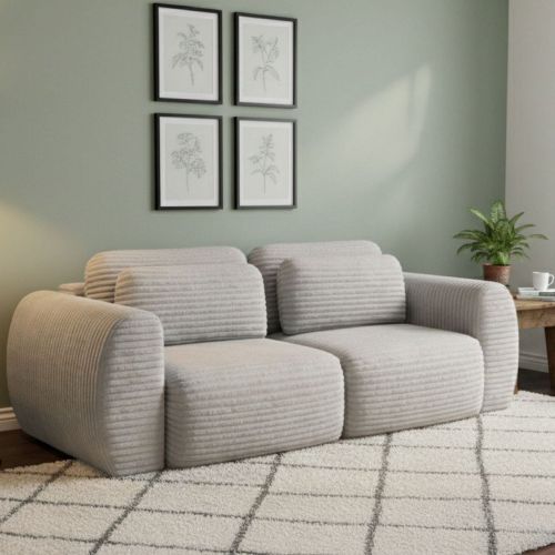 Divano Letto 2 Posti Bianco Contenitore di Apertura a Libro 266x121 cm, Reclinabile - Golgi