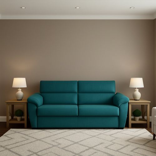 Divano letto 2 posti Contrada, 205x95 h100 cm, Blu