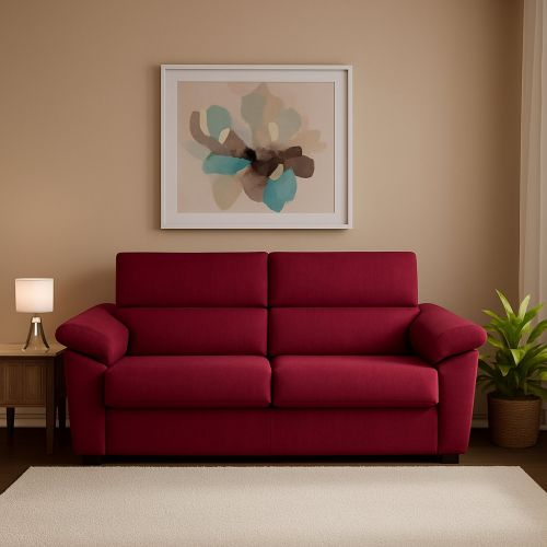 Divano letto 2 posti Contrada, 205x95 h100 cm, Rosso