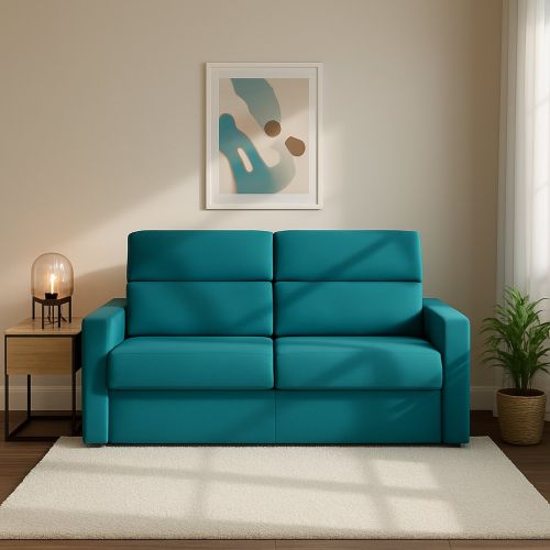 Divano letto 2 posti Ecate, 200x95 h100 cm, Azzurro