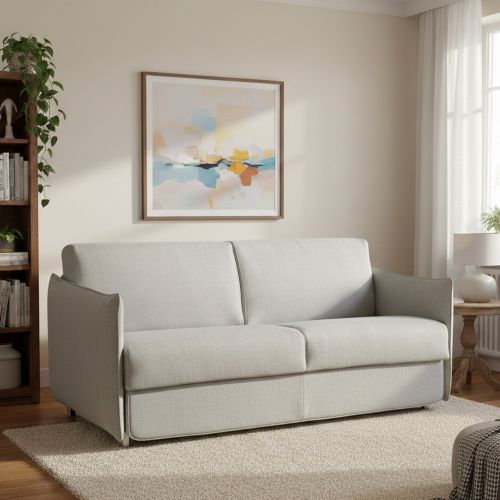 Divano letto 2 posti Follina, 160x95 h90 cm, Grigio chiaro