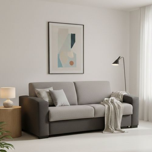 Divano letto 2 posti grigio e antracite 200x95cm - Andymion