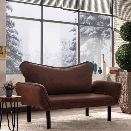 Divano letto 2 posti marrone 140x65cm - Hone