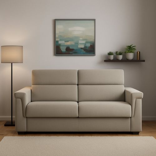 Divano letto 2 posti Rigolato, 185x95 h100 cm, Tortora