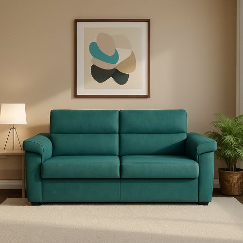 Divano letto 2 posti Salorno, 185x95 h100 cm, Azzurro