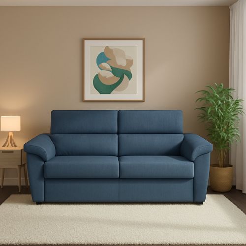 Divano letto 2 posti Salorno, 185x95 h100 cm, Blu
