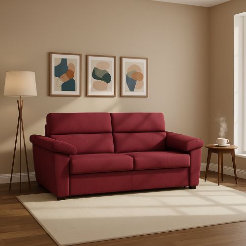 Divano letto 2 posti Seui, 185x95 h100 cm, Rosso