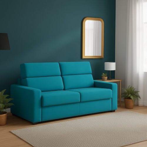 Divano letto 2 posti Sonico, 200x95 h100 cm, Azzurro