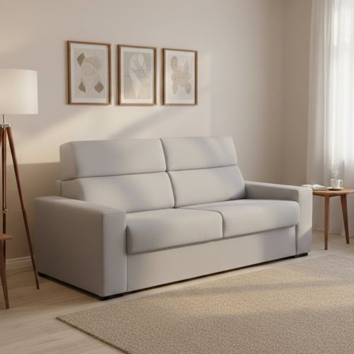 Divano letto 2 posti Sonico, 200x95 h100 cm, Grigio chiaro